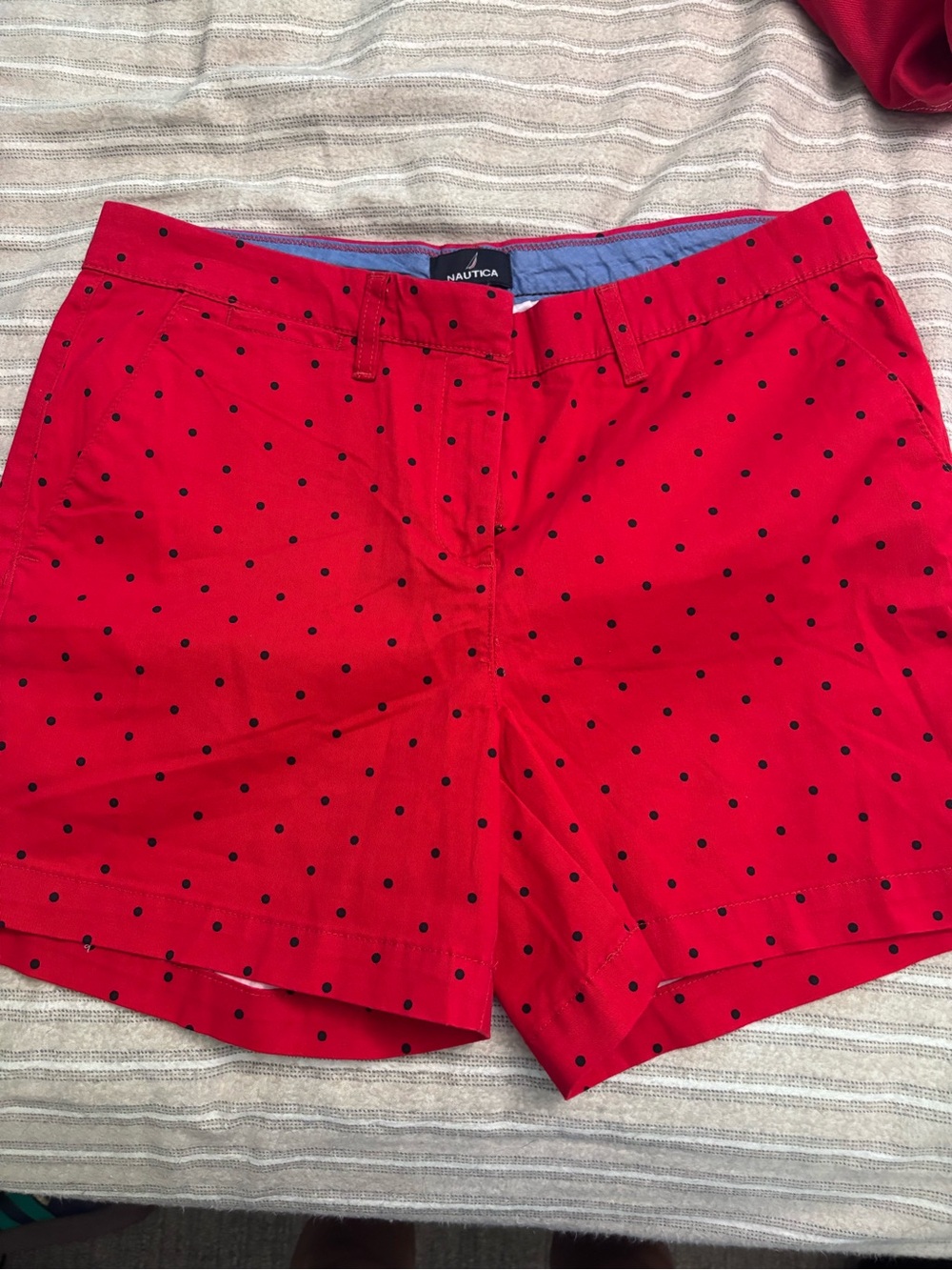 Nautica Red Shorts with Polka Dots